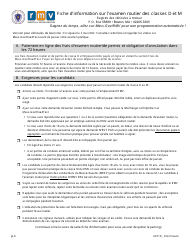 Form RDT101 Class D and M Road Test Checklist - Massachusetts (French)