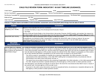 Document preview: Form GCI-1134A Child File Review Form: Indicator 7 45-day Timeline (Guidance) - Arizona