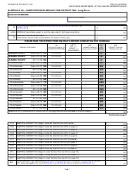 Document preview: Form CDTFA-531-A2 Schedule A2 Computation Schedule for District Tax - Long Form - California