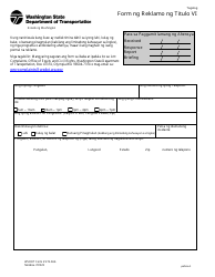 Document preview: DOT Form 272-066 Title VI Complaint Form - Washington (Tagalog)