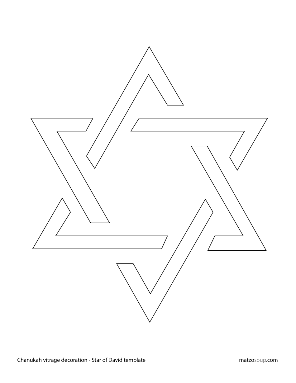 Star Of David Template Chanukah Vitrage Decoration Download Printable 