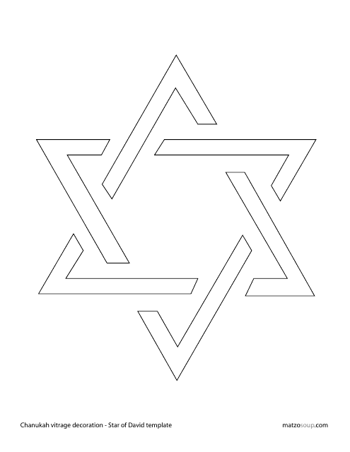 Star of David Template - Chanukah Vitrage Decoration