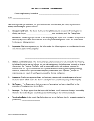 Use and Occupancy Agreement Template - Massachusetts