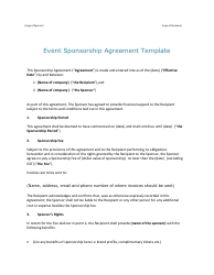 Event Sponsorship Agreement Template, Page 2