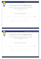 Document preview: Certificate of Church Membership Templates - Baptist Union of Scotland