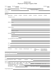&quot;Home Care Physical Therapy Progress Note Template&quot;