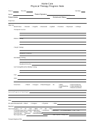 Home Care Physical Therapy Progress Note Template Download Printable ...