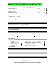 Document preview: First Aid Record Form