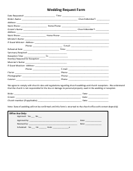 Document preview: Wedding Request Form - White