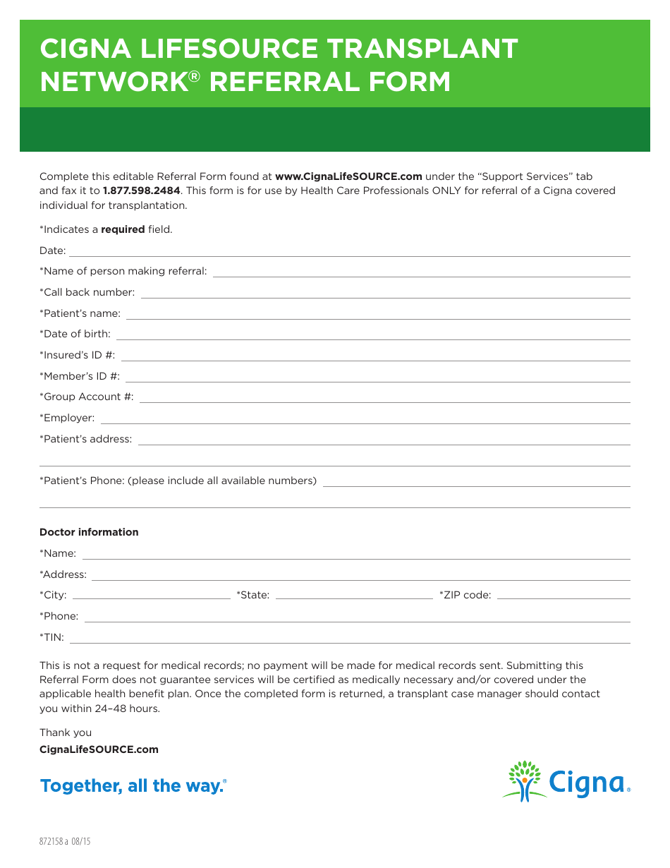 Referral Form Cigna Fill Out Sign Online And Download Pdf Templateroller 6032