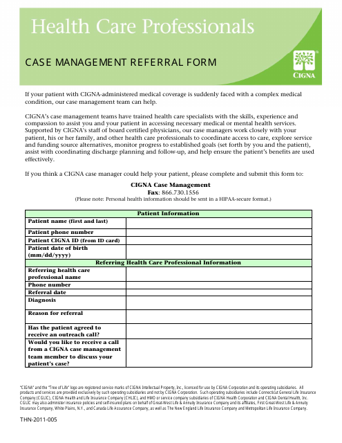 Case Management Referral Form - Cigna