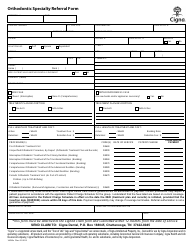 Document preview: Orthodontic Specialty Referral Form - Cigna