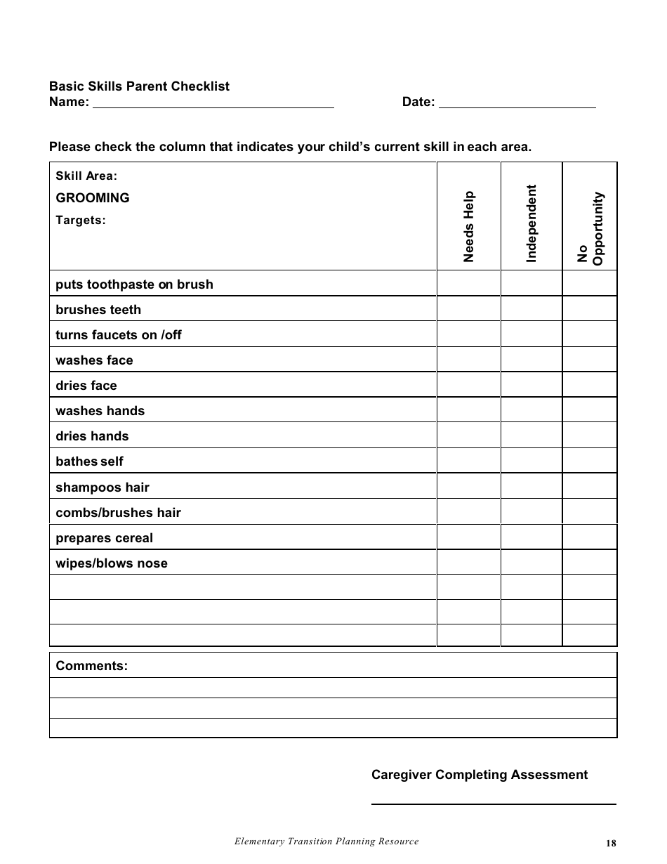 Elementary Transition Planning Resource - Prince Edward Island, Canada, Page 19