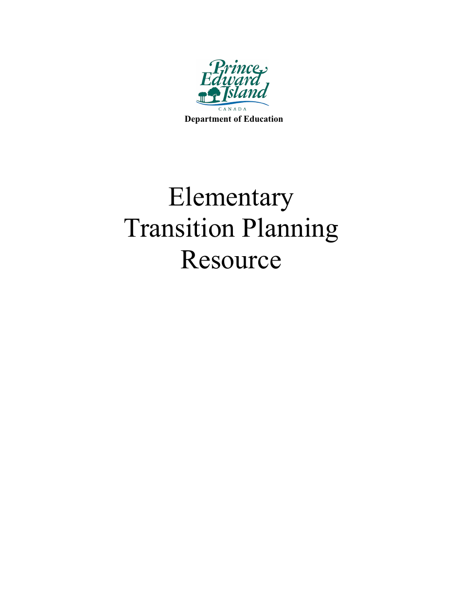 Elementary Transition Planning Resource - Prince Edward Island, Canada, Page 2