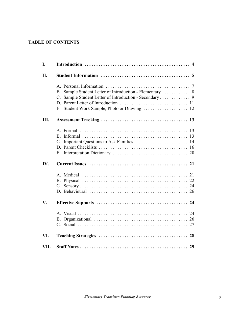 Elementary Transition Planning Resource - Prince Edward Island, Canada, Page 4