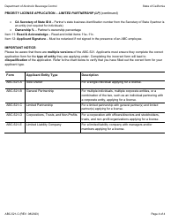 Form ABC-521-C Priority License Application - Limited Partnership (Lp) - California, Page 4
