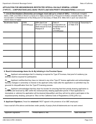 Form ABC-522-D Application for Neighborhood Restricted Special on-Sale General License (Type 87) - Corporations (Including Trusts and Non-profit Organizations) - California, Page 2