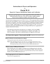 Document preview: Instructions for IRS Form W-9 Request for Taxpayer Identification Number and Certification (Instructions to Payors and Operators)