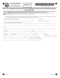 Form CD-57-P Real Estate Transfer Tax Declaration of Consideration Real Estate Purchaser (Grantee) - New Hampshire, Page 3