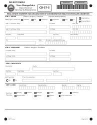 Form CD-57-S Real Estate Transfer Tax Declaration of Consideration Real Estate Seller (Grantor) - New Hampshire