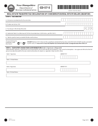 Form CD-57-S Real Estate Transfer Tax Declaration of Consideration Real Estate Seller (Grantor) - New Hampshire, Page 2