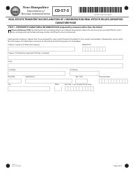Form CD-57-S Real Estate Transfer Tax Declaration of Consideration Real Estate Seller (Grantor) - New Hampshire, Page 3