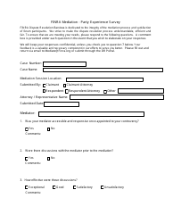 Document preview: FiNRA Mediation - Party Experience Survey