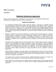 Document preview: Mediation Submission Agreement