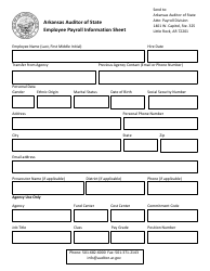 Document preview: Employee Payroll Information Sheet - Arkansas