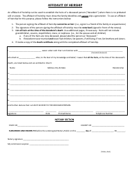 Document preview: Affidavit of Heirship - Arkansas