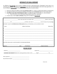 Document preview: Affidavit of Dual Heirship - Arkansas