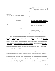 Order Confirming Referee Report and Judgment of Foreclosure and Sale - New York