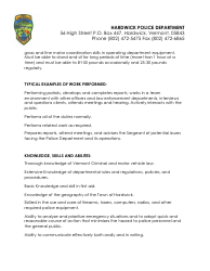 Police Officer Employment Application Packet - Hardwick Town, Vermont, Page 13
