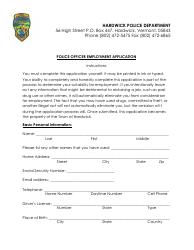 Police Officer Employment Application Packet - Hardwick Town, Vermont, Page 2