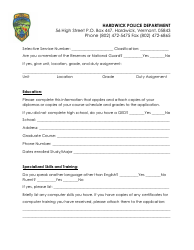 Police Officer Employment Application Packet - Hardwick Town, Vermont, Page 4
