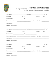 Police Officer Employment Application Packet - Hardwick Town, Vermont, Page 7