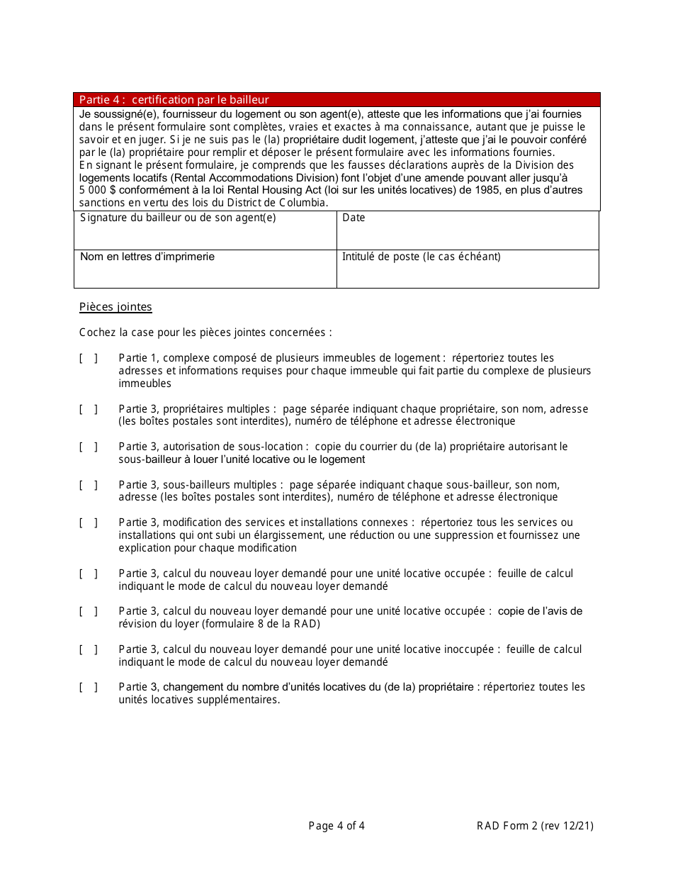 RAD Form 2 Amended Registration - Washington, D.C. (French), Page 4