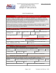 RAD Formulario 2 Registro Modificado - Washington, D.C. (Spanish)