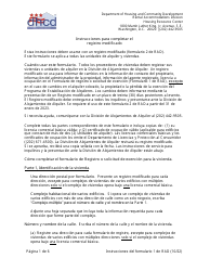Document preview: Instrucciones para RAD Formulario 2 Registro Modificado - Washington, D.C. (Spanish)