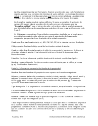 Instrucciones para RAD Formulario 1 Registro O Solicitud De Exencion Para La Vivienda - Washington, D.C. (Spanish), Page 2