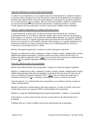 Instrucciones para RAD Formulario 1 Registro O Solicitud De Exencion Para La Vivienda - Washington, D.C. (Spanish), Page 3