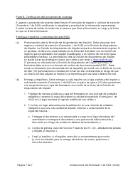 Instrucciones para RAD Formulario 1 Registro O Solicitud De Exencion Para La Vivienda - Washington, D.C. (Spanish), Page 7