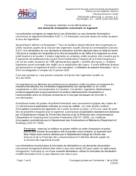 Instructions for RAD Form 1 Registration Claim of Exemption Form - Washington, D.C. (French)