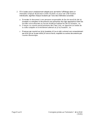 Instructions for RAD Form 1 Registration Claim of Exemption Form - Washington, D.C. (French), Page 8