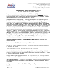 Instructions for RAD Form 8 Housing Provider&#039;s Notice to Tenant of Rent Adjustment - Washington, D.C. (French)