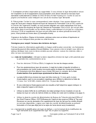 Instructions for RAD Form 9 Certificate of Rent Adjustment - Washington, D.C. (French), Page 2