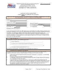 Document preview: RAD Formulario 5 Aviso De Acceso a Registros - Washington, D.C. (Spanish)