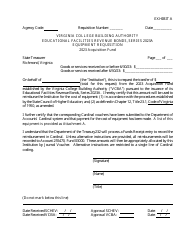 Document preview: Exhibit A Vcba Educational Facilities Revenue Bonds Requisition Form - Virginia, 2023