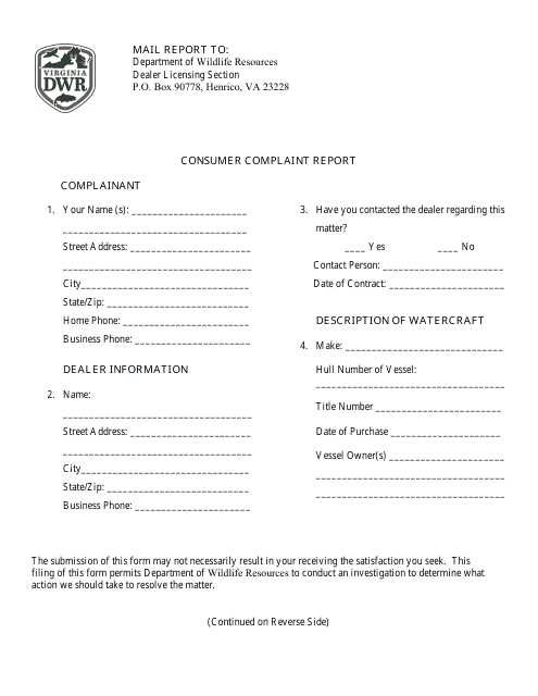 Form WRTC-008  Printable Pdf