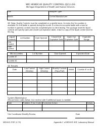 Document preview: Form MDHHS-5781 Wic Hemocue Quality Control (Qc) Log - Michigan